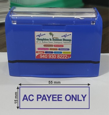 Trodat AC Payee Only Stamp Pre Ink(15x55 mm, Blue)