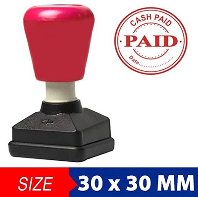 LRK Square Cash Paid Self Ink Rubber Stamp Self-Inked Pri Ink Rubber Stamp(30MM Round, Red)