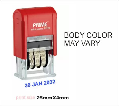 Sgt Shree Ganesh Trading Prime Self ink Date Stamp S-120 Rectangle(25mm x 4mm, Blue)