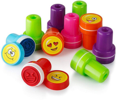 Extraposh Smile Emoji Cartoon Self Inking Stamps Cute Stamp For Kids stamp(2 cm, random)