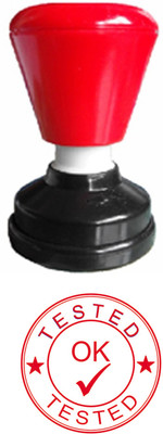 PrintX Ok Tested 30mm round in red color self ink pre ink cash paid rubber stamp(red, red)