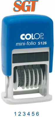 Sgt Colop S126 Self inking Number Stamp 6 Digit Rectangle(4 mm, NA)