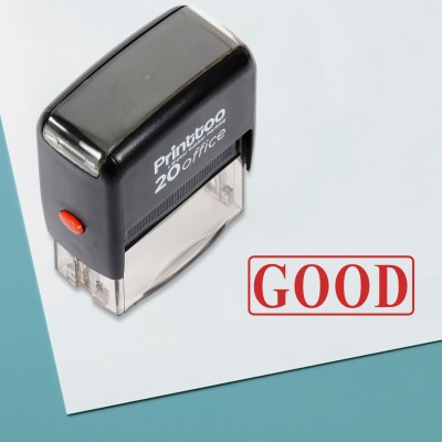 Printtoo Self Inking Rubber Stamp Office Stationary Good Stamp Self-inking Stamp(Medium, Red)