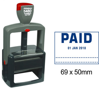 Printtoo Heavy Duty Dater Stamp Office Stationery with Paid Text Self Inking Rubber Stamp Self-inking Stamp(Large, Blue)