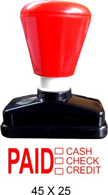 PrintX Paid Stamp cash cheque credit marking red self ink rubber stamp pack of 1(medium, RED)