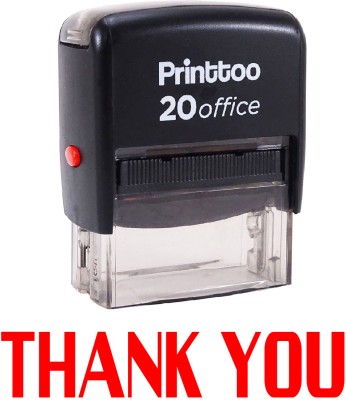 Printtoo Self Inking Rubber Stamp Office Stationary Thank You Stamp Self-inking Stamp(Medium, Red)