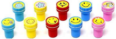 Sloies Best Words Stampers DIY Cute Self-Ink Rubber Seal Stamps for Kids Motivation Rubber Stamp (pack of 10)(Standard, Red)