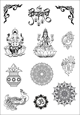 ELEGANZA Clear Diwali Wishes Rubber Stamp Craft Size(104 mm x 150 mm) clear stamp(104 mm x 150 mm, na)