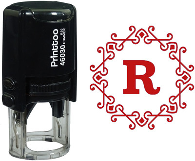 Printtoo Alphabet R Octagon Celtic Swirl Frame Self Inking Rubber Stamp Office Stationary Self-inking Stamp(Medium, Red)