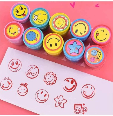 RHINETOYS Unicorn Emoji Stamp Smiley Face Self Inking Stamps: Arts and Crafts Kit for Kids Emoji Stamp(one size, Multicolor)
