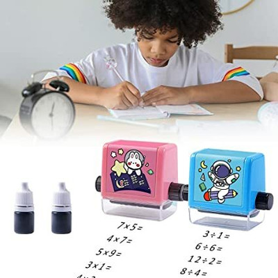 JDSSALES Math Roller Stam Multiplication Division, Roller Number maths stamp(7, biack)