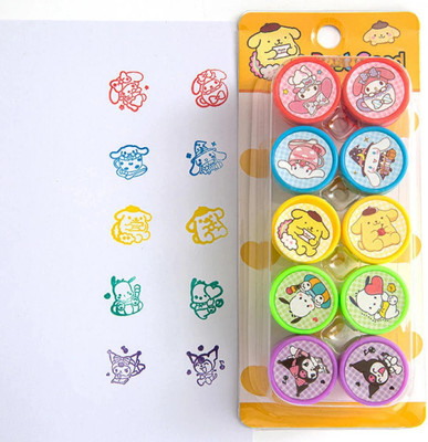 Bloombec 10 PCS Cartoon Character Stamp Set for Kids , Self-Inking Stamps for Crafts Self-Inking Stamp(Small, Multicolor)