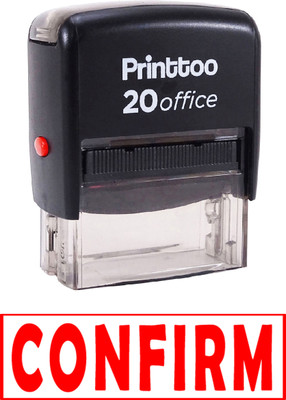 Printtoo Self Inking Rubber Stamp Office Stationary Confirm Stamp Self-inking Stamp(Medium, Red)
