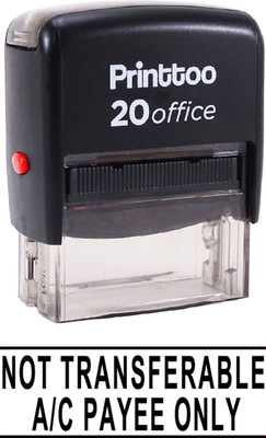 Printtoo Self Inking Rubber Stamp NOT TRANSFERABLE A/C Payee ONLY Office Stationary Stamp Self-inking Stamp(Medium, Black)