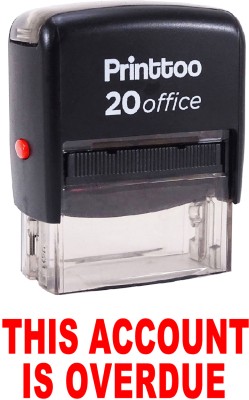 Printtoo Self Inking Rubber Stamp This Account is OVERDUE Office Stationary Stamp Self-inking Stamp(Medium, Red)