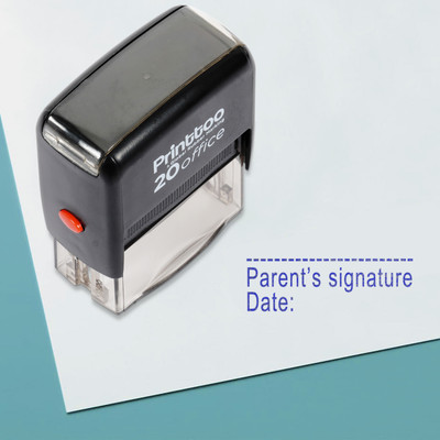 Printtoo Parent's Signature with Date Self Inking Rubber Stamp Office Stationary Stamp Self-inking Stamp(Medium, Blue)