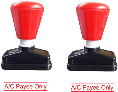 PrintX Account Payee stamp red combo self ink rubber stamp pack of 2(Medium, Red)