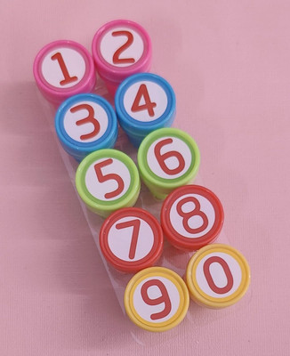 MOREL 123 Number Stamp for Kids 10 Pcs Number Stamper for Toddler Learning STAMP(FREE, RED)
