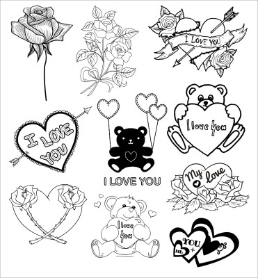 ELEGANZA Clear Love Wishes Rubber stamp craft Size 150 x 140 mm Craft Rubber Stamp(150 x 140 x 2 mm, Transperant)
