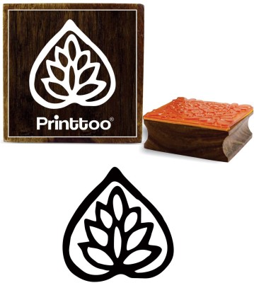 Printtoo Floral Design Brown Wooden Rubber Stamp Diary Card Square Print Block Rubber Stamp(Small, NA)