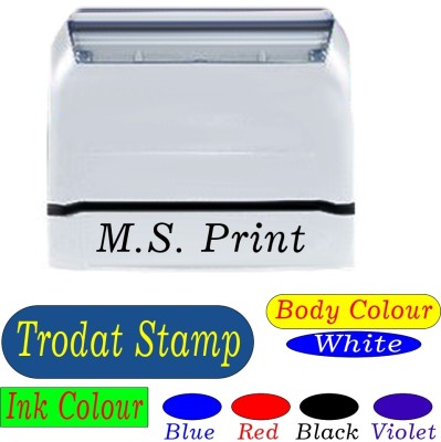 MSPRINT MSPRINT_TRODAT_WHITE BODY_30x30 mm_FLASHY 6330 Self-Ink & Refillable Stamp(Medium, With Violet ink, Blue ink, Red ink, Black ink)