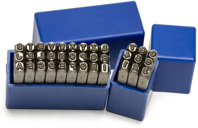 B K Jagan and Co 10MM Steel Die Metal Stamping kit Number Letter Alphabet Stamps Punches & Punching Machines(Set Of 1, Black)