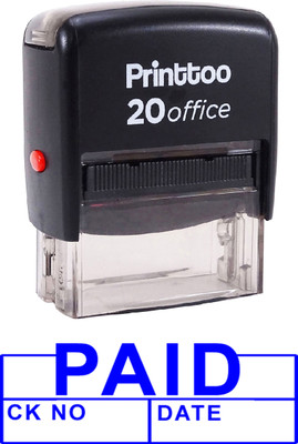 Printtoo Paid CK NO. with Date Self Inking Rubber Stamp Office Stationary Stamp Self-inking Stamp(Medium, Blue)