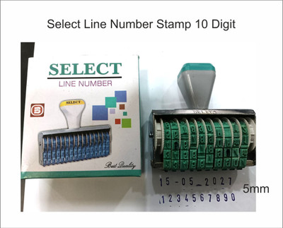 shree ganesh trading Select Line Number Stamp 10 Digit Rectangle(5mm, NA)
