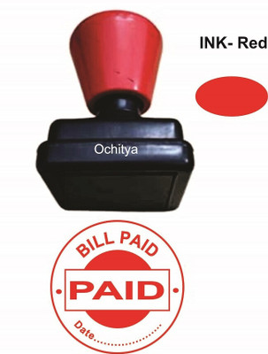 Ochitya pre ink 30x30mm cashpaid Stamp(30mm, red)
