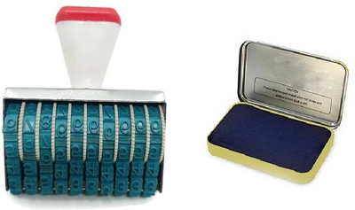 dinojames 10 digit Numbering stamp rubber(3mm, blue)