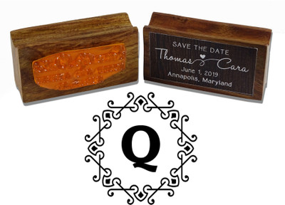 Printtoo Octagon Celtic Swirl Frame Letter Q Initial Uppercase Wood Mounted Rubber Stamp Rubber Stamp(Small, NA)