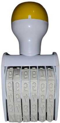 madhufashion 9.5 mm 6 digit Number Stamp (without Pad/Manual/Rolling Band) pcs 1 Rolling Rubber Stamp(9.5 mm Font, blue)