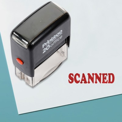 Printtoo Scanned Self Inking Rubber Stamp Office Stationary Stamp Self-inking Stamp(Medium, Red)