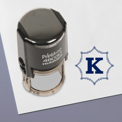 Printtoo Octagon Celtic Swirl Frame Alphabet K Self Inking Rubber Stamp Office Stationary Self-inking Stamp(Medium, Blue)