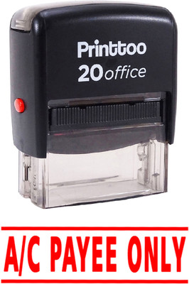 Printtoo Self Inking Rubber Stamp A/C Payee ONLY Office Stationary Stamp Self-inking Stamp(Medium, Red)