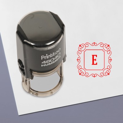 Printtoo Self Inking R-40 Rubber Stamp Square E Alphabet Initial Office Stationary Self-inking Stamp(Medium, Red)