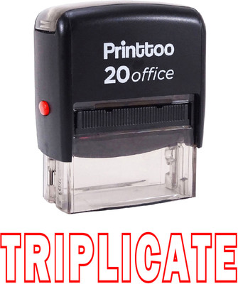 Printtoo Triplicate Stamp Self Inking Rubber Stamp Office Stationary Self-inking Stamp(Medium, Red)