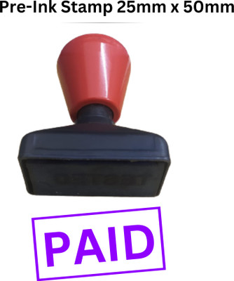 Monotech Enterprises Pre-Ink Stamp With Message Paid | Paid Stamp Message for Shop & Offices (Voilet) Message Stamp(Small, Voilet)