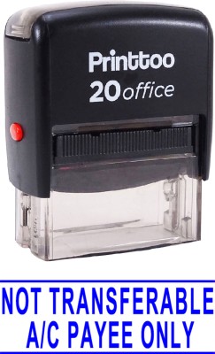 Printtoo Self Inking Rubber Stamp NOT TRANSFERABLE A/C Payee ONLY Office Stationary Stamp Self-inking Stamp(Medium, Blue)