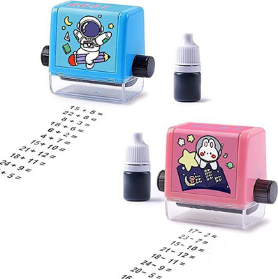 TOPHAVEN Roller Digital Teaching Stamp,Addition and Subtraction Seal Teaching Stamp STAMP Plastic(MEDIUM, BLACK)