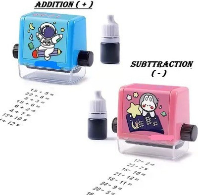 SEVENSPACE Addition and Subtraction Calculation Creation Teaching Stamps - pack of 2 Arithmetic Rolling Stamp(SMALL, BLACK)