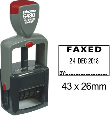 Printtoo Heavy Duty Stamp with Faxed by Text Self Inking Office Rubber Stamp Self-inking Stamp(Medium, Black)