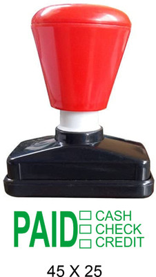 PrintX Paid Stamp cash cheque credit marking green self ink rubber stamp pack of 1(Medium, Green)