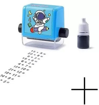 SEVENSPACE Roller Digital Teaching Stamp, Math Stamps ADDITION AND SUBTRACTION Math Stamp Arithmetic Rolling Stamp(SMALL, BLACK)
