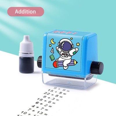 RHINETOYS Digital Teaching Roller Stamp, Addition Seal Arithmetic Division Math Stamp Rubber(Medium, Black)