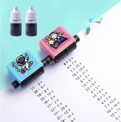 NH WORLD Roller Digital Teaching Stamp,,Math Stamps roller stamp(Medium, multicolor)