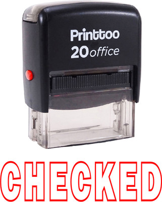 Printtoo Office Stationary Stamp Checked Self Inking Rubber Stamp Self-inking Stamp(Medium, Red)