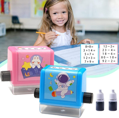 GRANTHI ENTERPRISE Teaching Stamp,Addition & Subtraction Teaching Stamps for Kids,Math Practice olling Stamp Addition Subtraction Math Exercises for Kids(Portable, Black)