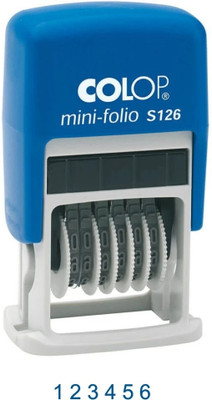 colop S 126 Mini 6 Digit Number Self Inking Stamp 20MM Self Inking(Small, Blue)