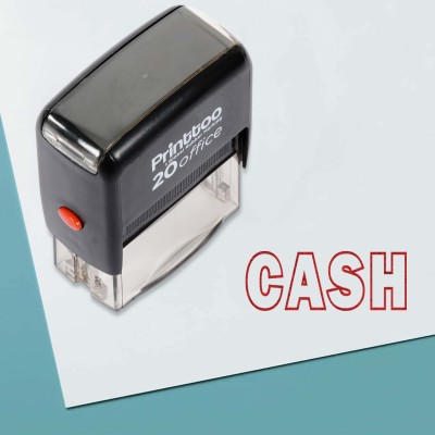 Printtoo Rubber Stamp Office Stationary Cash Self Inking Stamp Self-inking Stamp(Medium, Red)